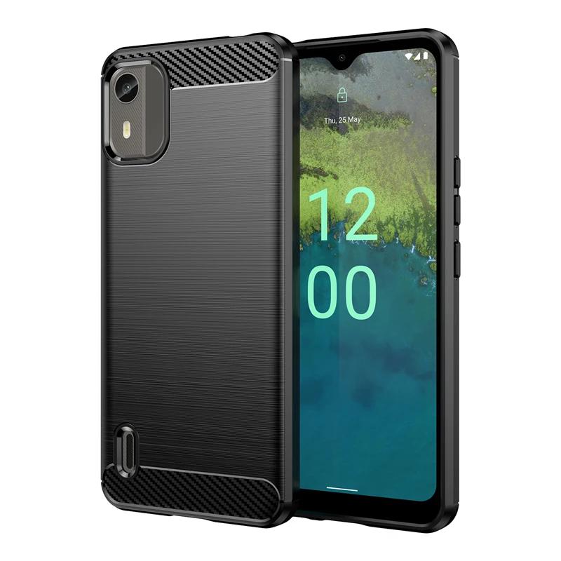 Чехол из ТПУ с текстурой из углеродного волокна для Nokia C12 Pro C22 C32 G22 G400 C100 C200 C21 Plus G21 G11, противоударный защитный чехол Fundas