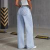 High Waist Bowknot Embroidered Jeans - Women's Sweet & Spicy Style, Straight Leg, Loose & Casual.