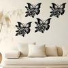 1 Iron Butterfly Rose Metal Wall Art, Elegant Abstract Design, Versatile Wall Decor With A Detachable Craft Logo