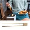 Anti-scalding Magnetic Bamboo Toast Tong Anti-slip Food Clamp BBQ Tong  Grilling Accessories