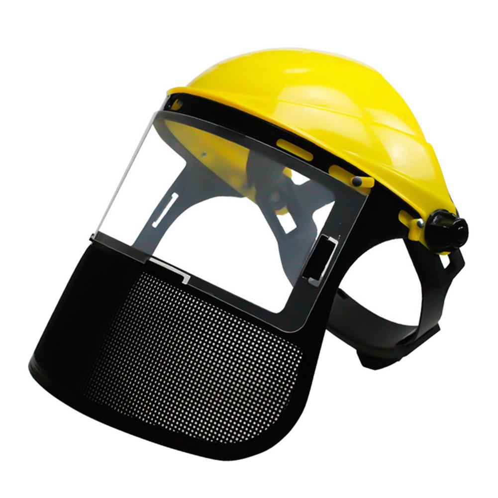 Garden Grass Trimmer Safety Helmet Hat With Full Face Mesh Protective For Brush Cutter Chainsaws Hedge Trimmers