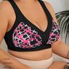 0XL-6XL Нижнее белье большого размера, бюстгальтер-топ без косточек с передней застежкой, с принтом