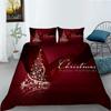3D Christmas Bedding Holiday Decoration Quilt Cover Pillowcase 2 or 3 Double Bed Single Bed Full Size Soft Washable Zipper Home Decoration