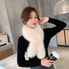 Plush Cross Scarf Faux Rabbit Fur Thickened Soft Scarves Solid Color Winter Cold Resistant Women Neck Warmer Collar Scarf