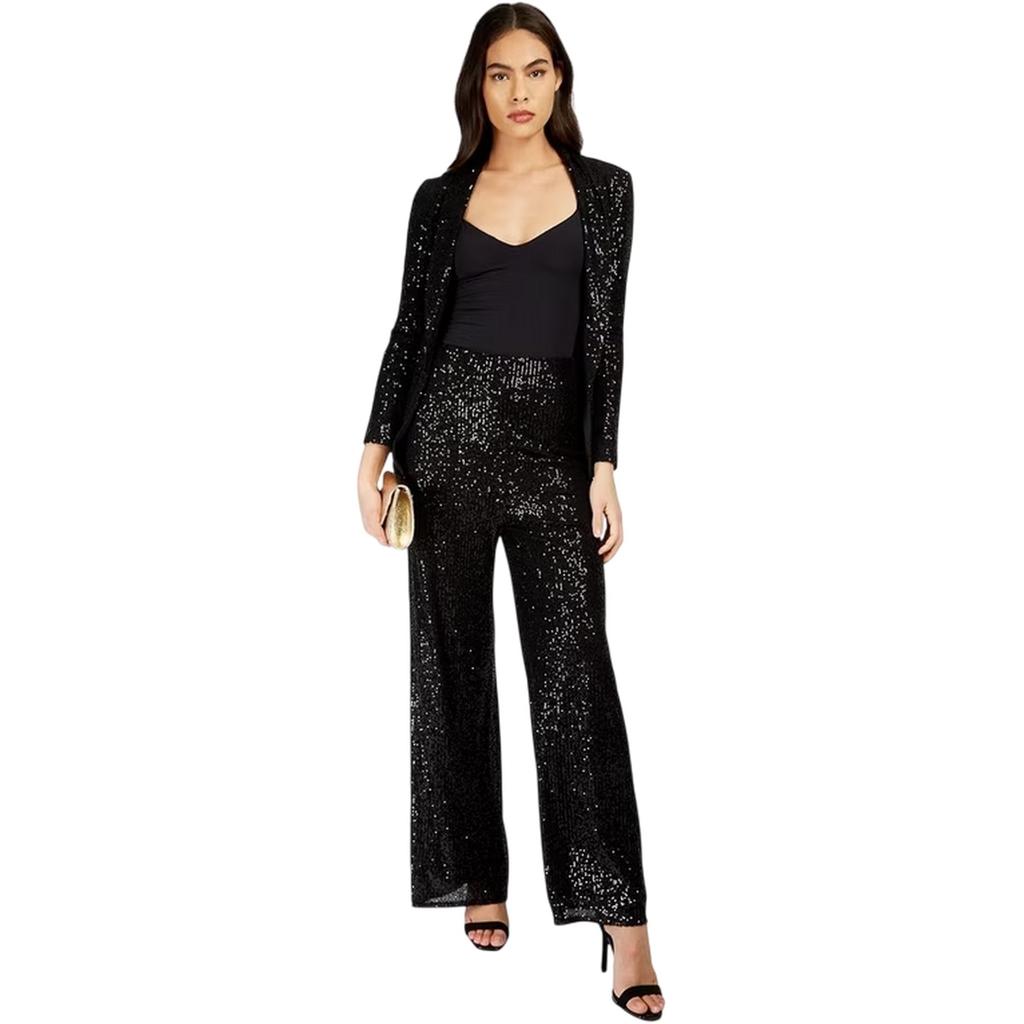 Little Mistress Womens/Ladies Synthetic Leather Sequin Party Trousers