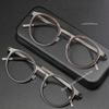 Ultralight Glasses Frame Men Women Fashion Retro Round Screwless Eyeglasses Titanium Acetate Classic Design