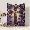 1pc Cross Ornament Blanket - Perfect Gift for Birthdays, Christmas & Halloween- Soft, Warm & Versatile yy250909082