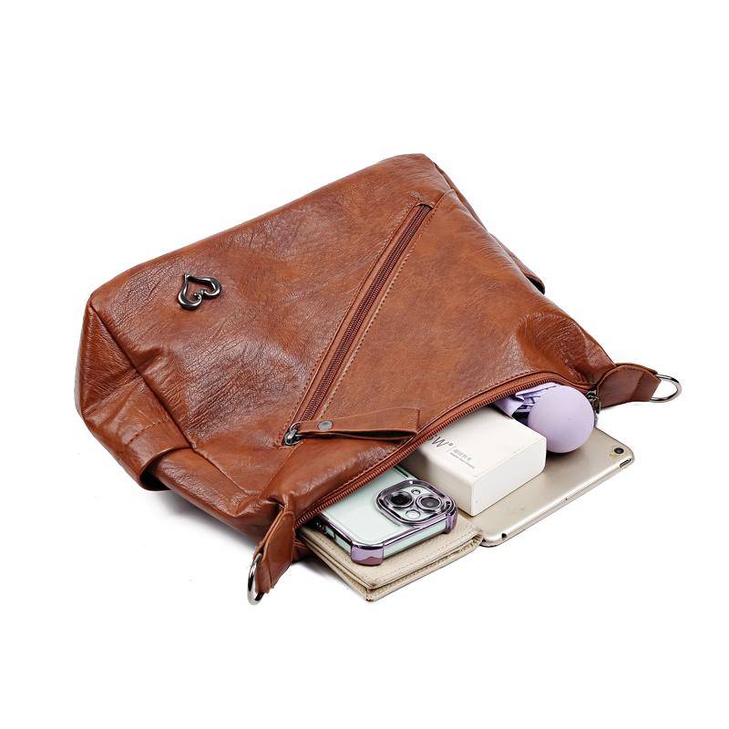 Small Square Bag Women's Soft Leather Handbag Shoulder Crossbody Bag Mother Bag