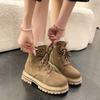 Thick-soled Martin Boots Autumn 2025 New British Style Retro Matte Leather Big Yellow Boots Women's Short Boots Tide