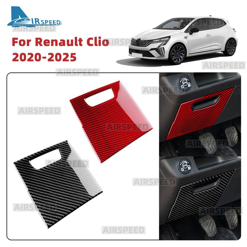 Декоративная панель блока предохранителей автомобиля Для Renault Clio 5 MK5 2024 2025 Наклейка из настоящего мягкого углеродного волокна LHD Интерьер