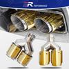 ER Gold Stainless Universal Exhaust Tip double Exit Car Nozzle Decoration Automobile parts tail Pipes Muffler Upgrade