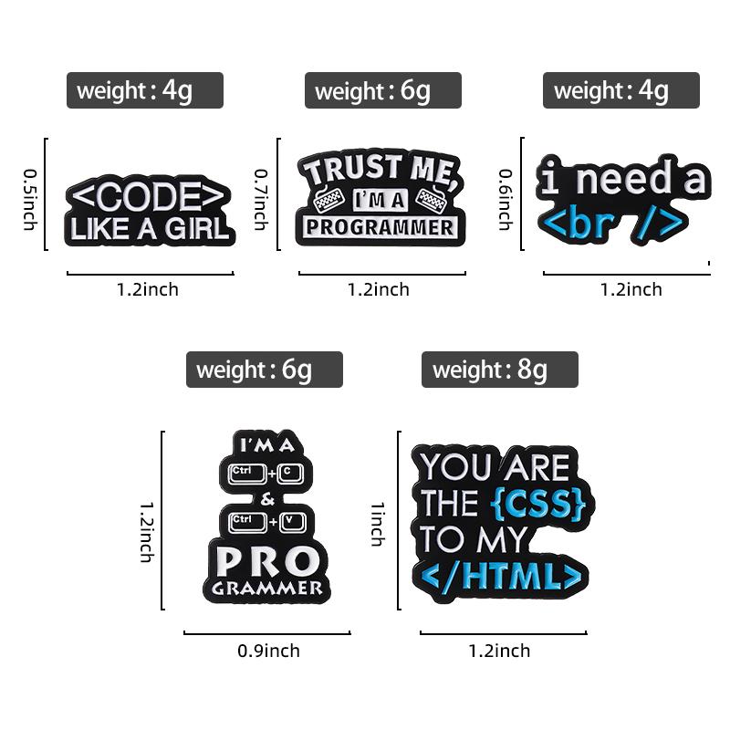 Programmer Enamel Pins Custom Creative Codes Puns Brooches Lapel Badges Funny I Need a Break Jewelry Gift for Kids Friends