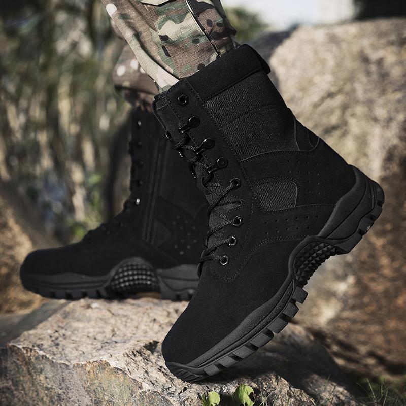Мужские военные ботинки, уличные альпинистские ботинки, походные ботинки, ботинки для пустыни, водонепроницаемые прочные высокие сапоги, большой размер