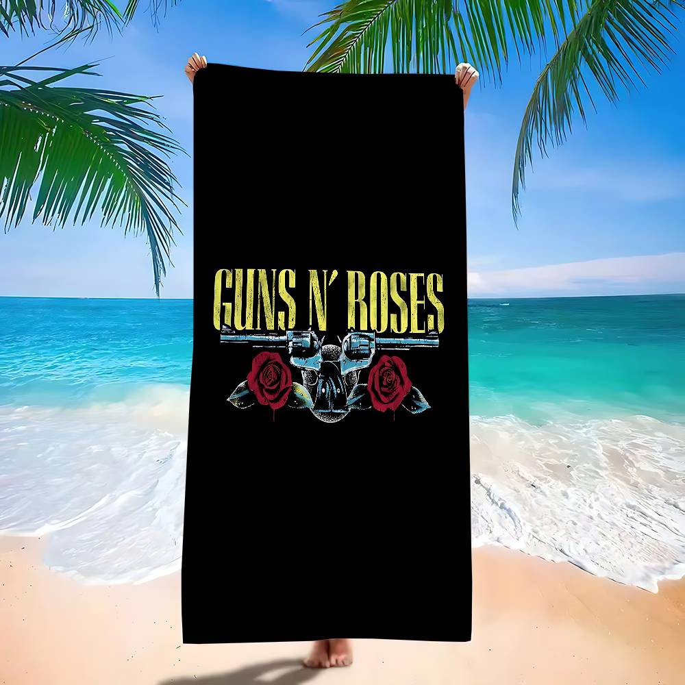 Музыкальная группа G-Guns N Roses Микрофибровое одеяло Быстросохнущие пляжные полотенца Большой размер с принтом Впитывающее одеяло-полотенце для бассейна