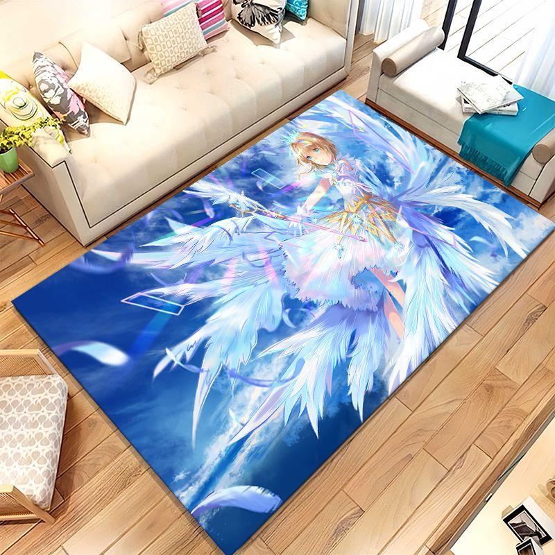 Cute Sakura Card Captor Girl Cartoon Living Room Non-Slip Area Rug Soft Carpet for Bedroom Kids Playroom Sofa,Home Decor Doormat
