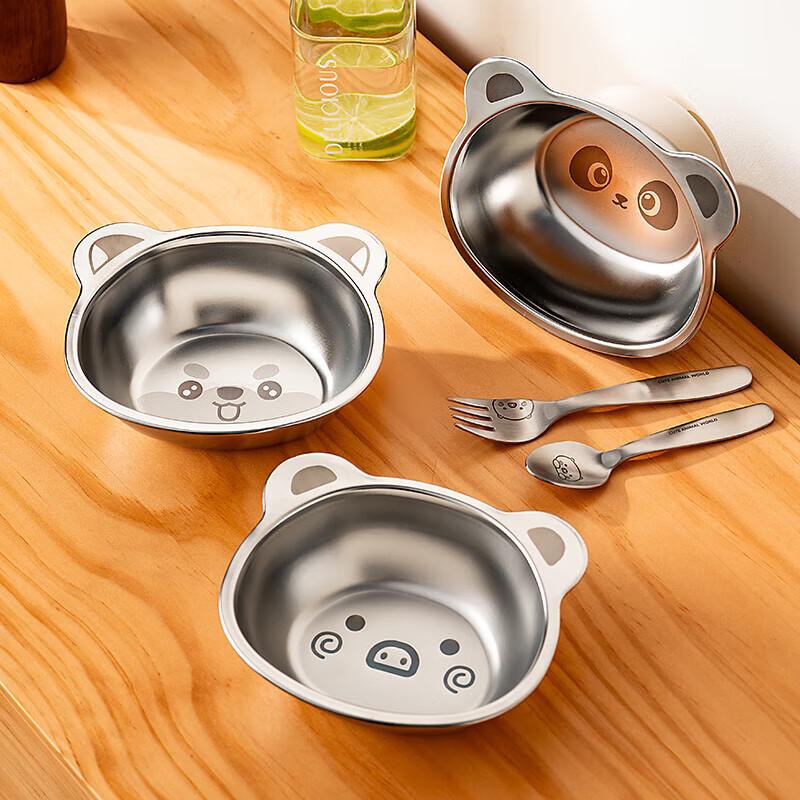 Набор детских тарелок для кормления Panda из нержавеющей стали 316