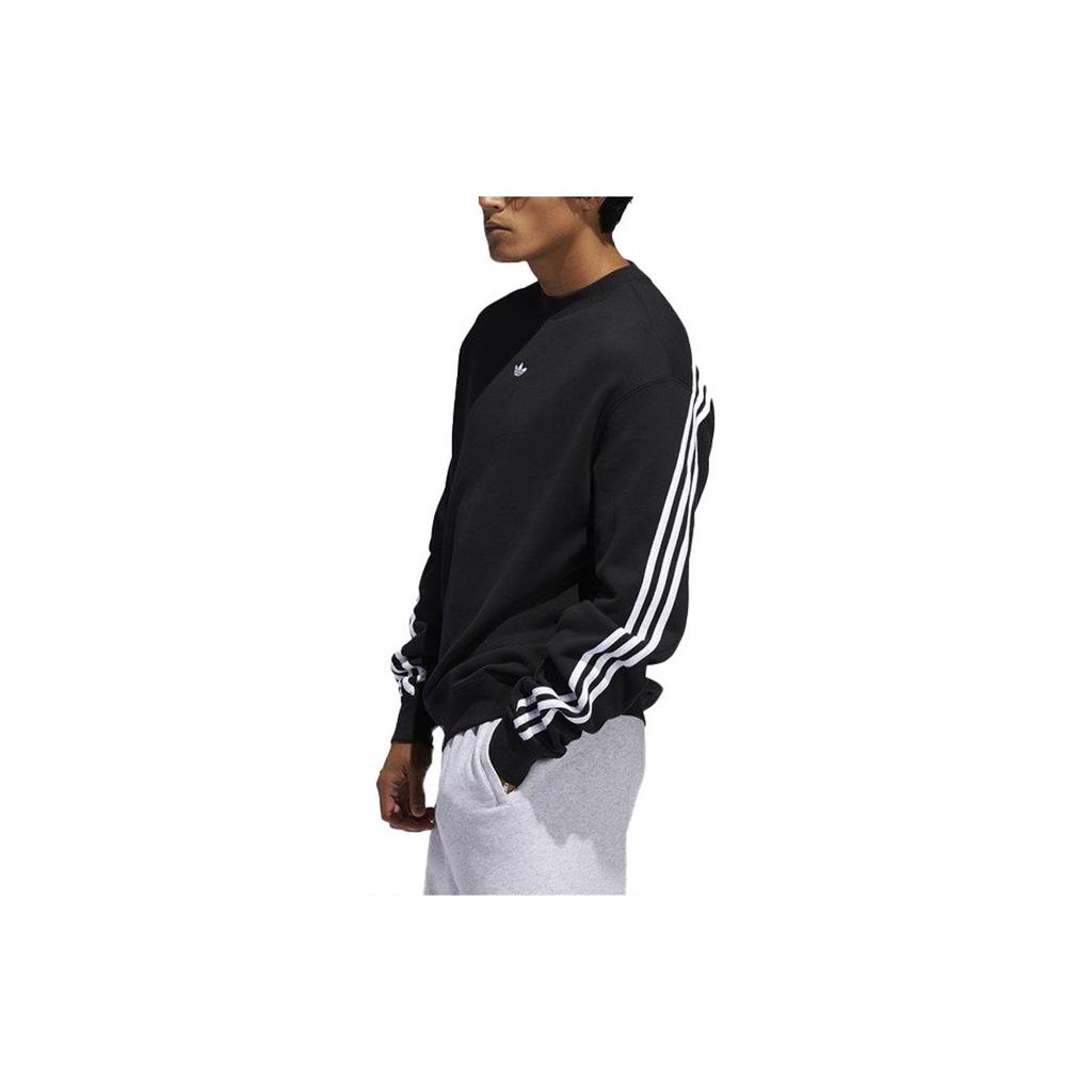 adidas Оригинальная толстовка в полоску с трилистником, свободная посадка, осенние мужские топы, черные FM1522