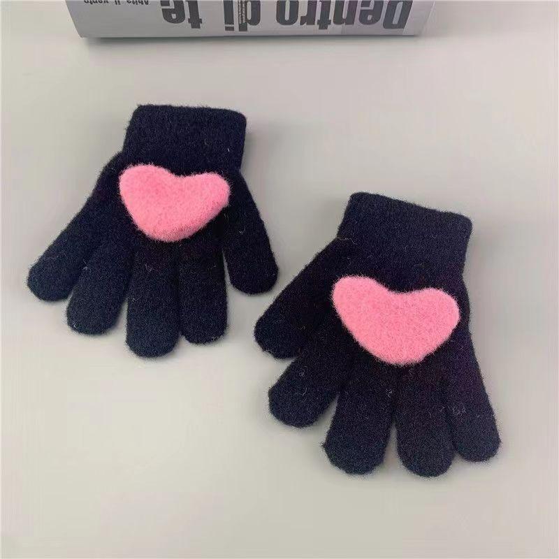 Children's Gloves Men's and Women's Five-finger Gloves Children's Autumn and Winter Warm Full-finger Gloves 2-7 Years Old