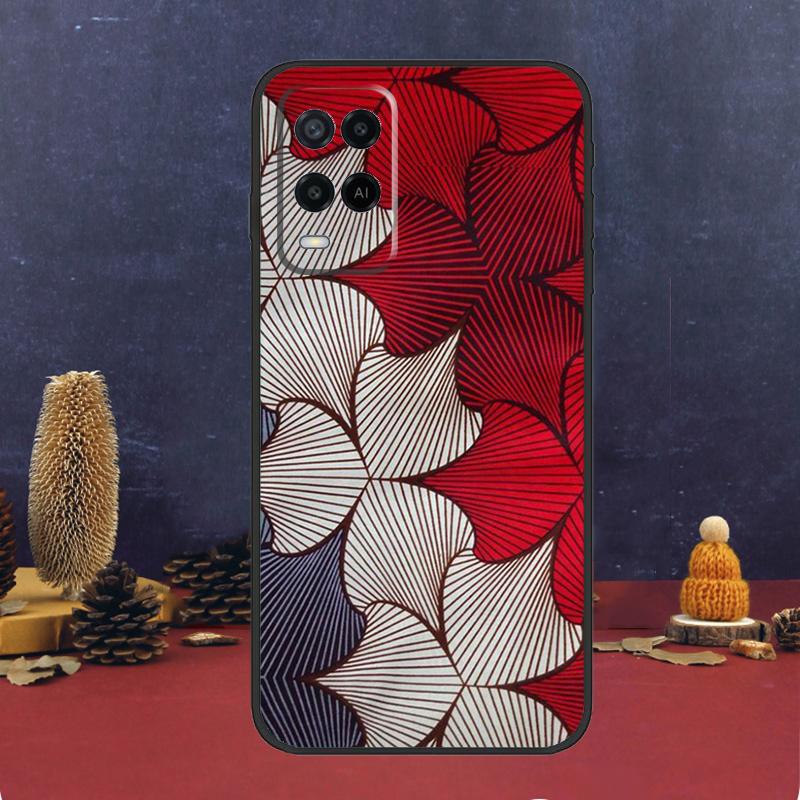 Ткань с африканским восковым рисунком для чехла OPPO A17 A77 A58 A78 A98 A15 A5 A9 A96 A76 A16 A54 A74 A94 A52 A72 A79 A57S A53S