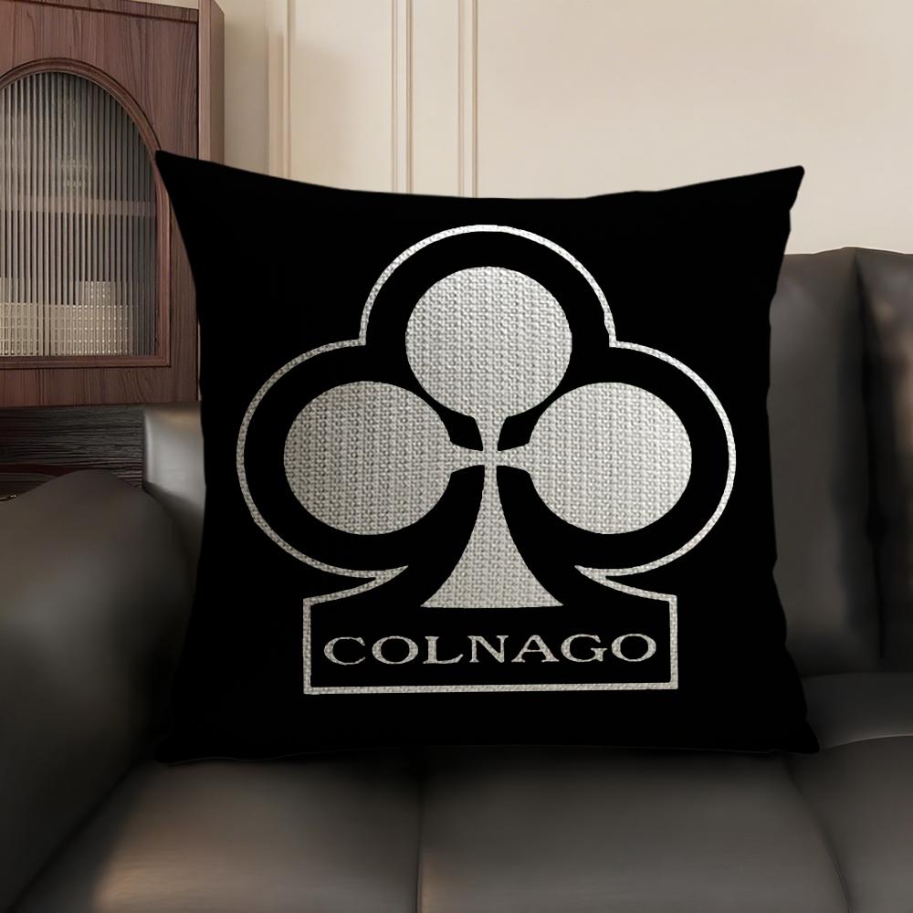 Подушка с логотипом гоночного велосипеда Colnago Летний лен Органическая ткань Двусторонняя печать Наволочка для диванной подушки Домашний декор
