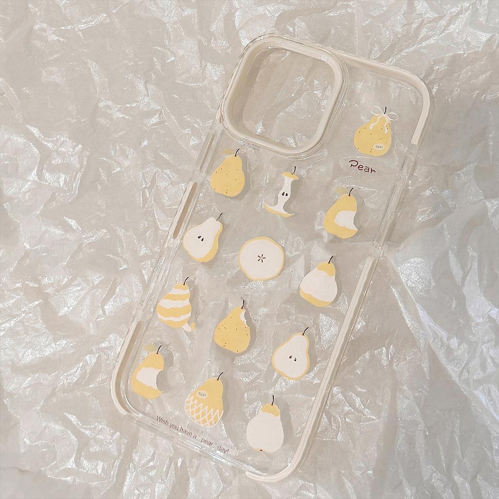 Yellow Pear Magnetic Stand 16Promax Transparent for IPhone17 Phone Case 14 for 13 Niche 12 Anti-fall