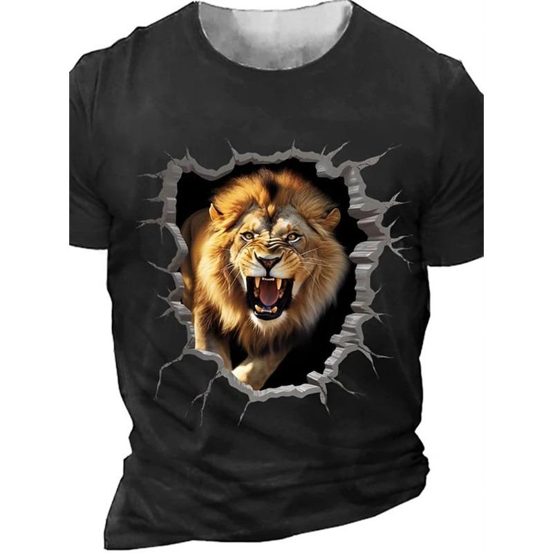 2024 Новая модная футболка с принтом животных и лошадей в формате 3D для мужчин и женщин, повседневная футболка с коротким рукавом для детей, уличная одежда, забавные графические футболки