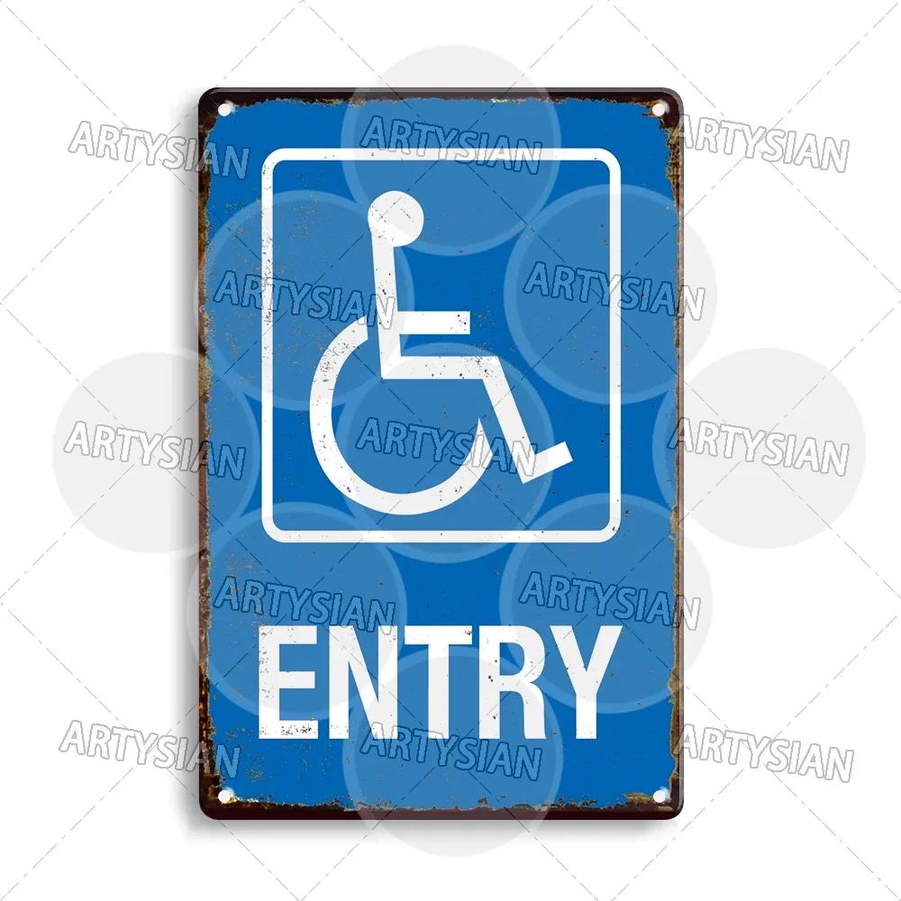 Vintage Parking Metal Sign Bicycle Disabled Motor cycle Parking Retro Metal Plaque Do not Attach Bikes To The Fence