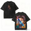 2026 Demon Slayer Oversized Vintage Washed Graphic T Shirt Men Women Anime Short Sleeve Harajuku Streetwear Casual Y2K Summer Cotton Unisex Gift