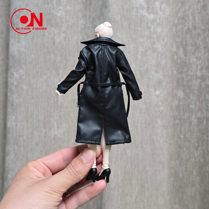 1/12 Scale Female Windbreaker Coat Middle Long Leather Jacket Clothes Accessory Model Fit 6''Soldier Action Figure Body