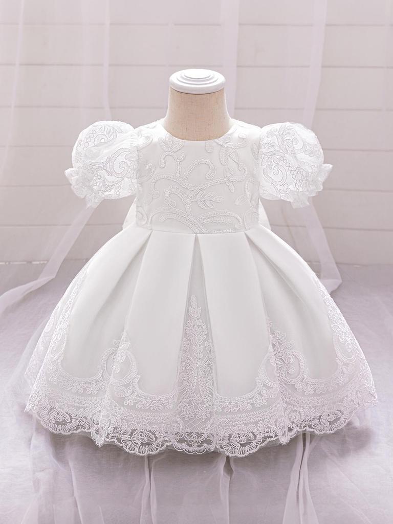 2026 New Girls' Lace Embroidered Princess Ball Gown Wedding Dress for Performances