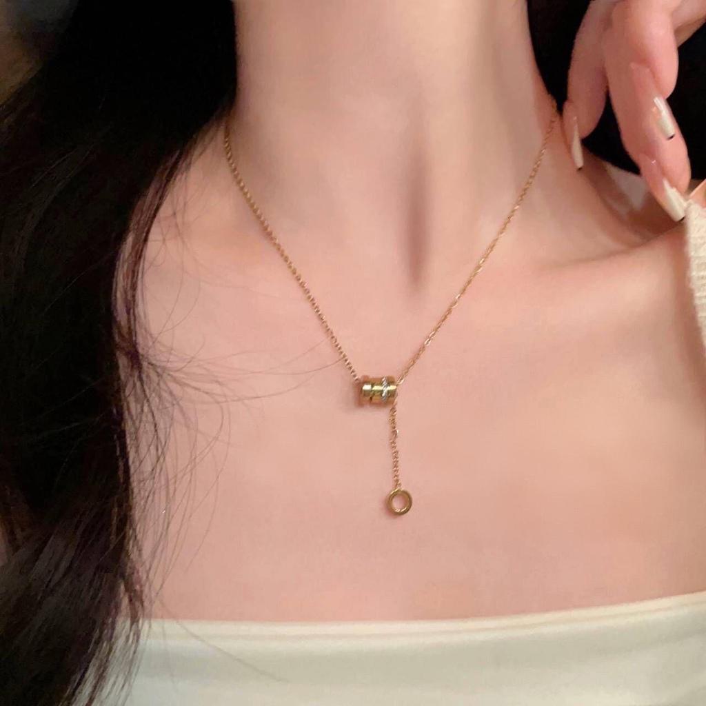 Женское летнее роскошное ожерелье из титановой стали - Дизайн высокого класса, кулон на ключицу