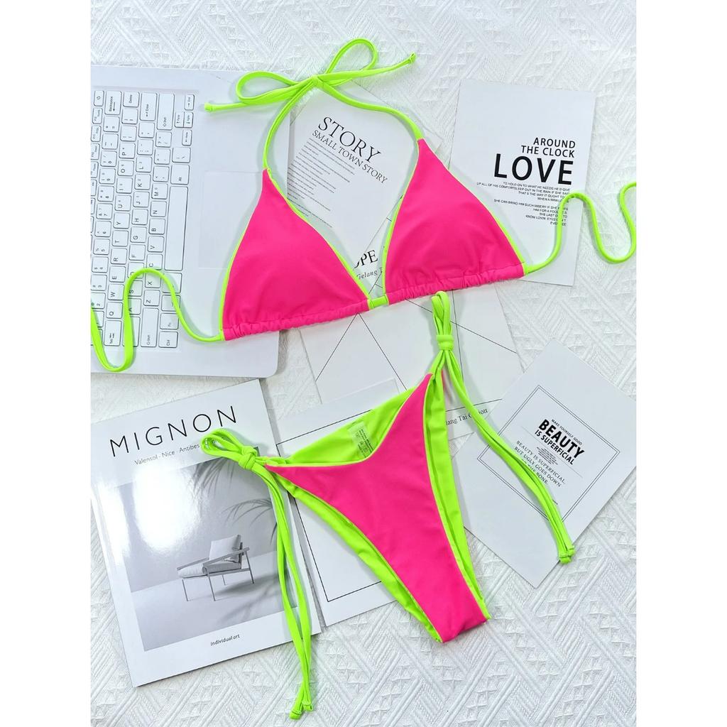 Сексуальное леопардовое микро бикини 2024, женский купальник, женский купальник, стринги, комплект бикини, бразильский Холтер, пляжная одежда, купальный костюм