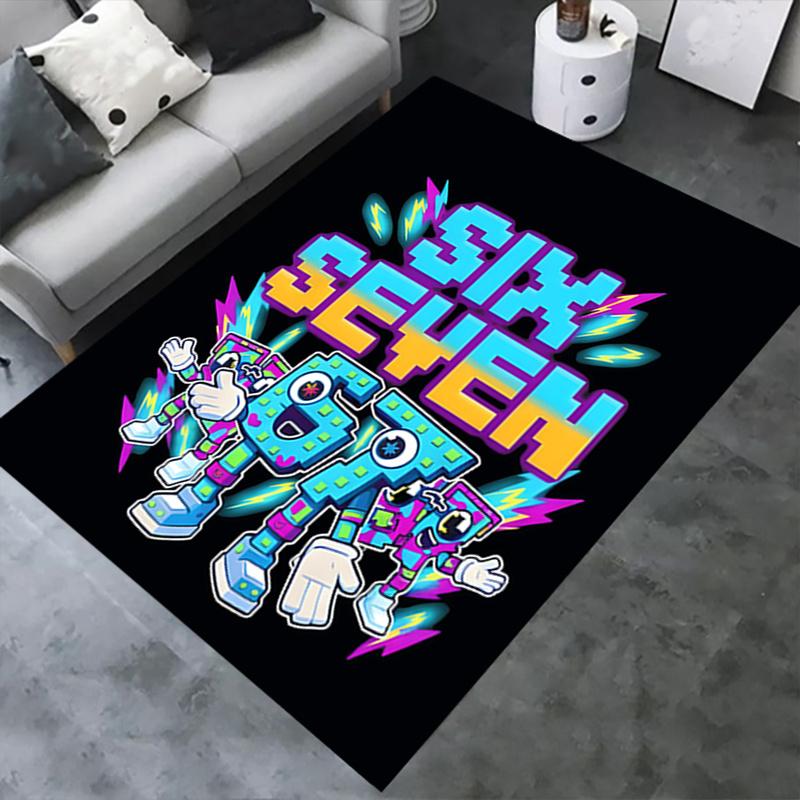 Black Contrast 67" Number Robot Lightning Chair Mat: Office Carpet for Home Decor, Gift Idea, Suitable for Bedroom, Living Room, Various Rooms