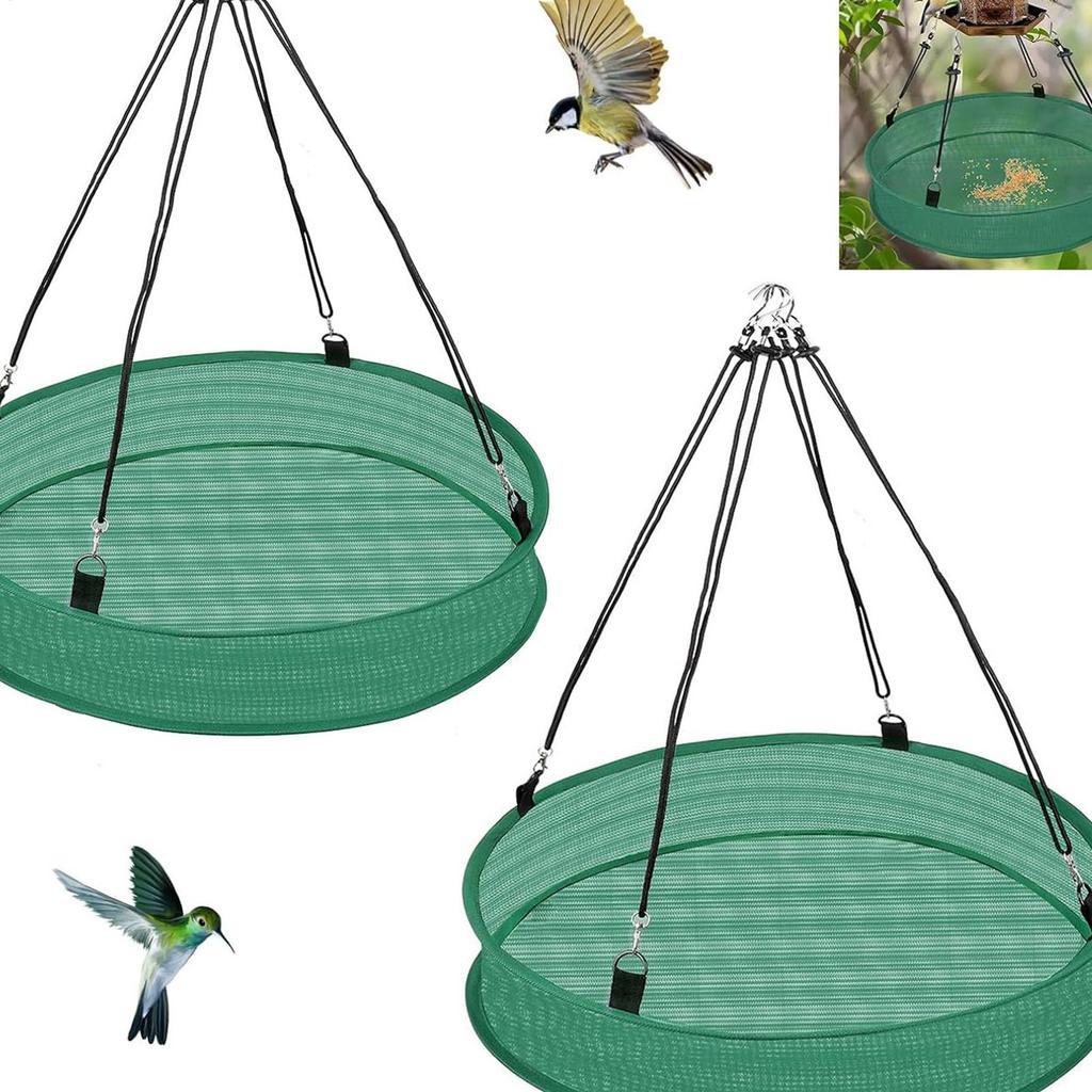 Bird Seed Catcher Tray Universal Mesh Bird Feeder Tray with Hook Hanging Bird Feeder for Outdoor Garden Lawn Patio