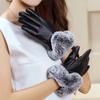 Women's Windproof Fleece-Lined Touchscreen Leather Gloves - Warm for Autumn & Winter, Ideal for Cycling & Driving