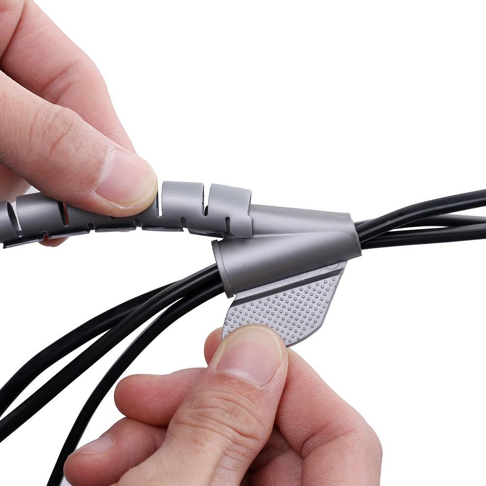 HDPE 1.5m Length Management  Wire Organizer Cord Protector Flexible Spiral Tube Cable Holder