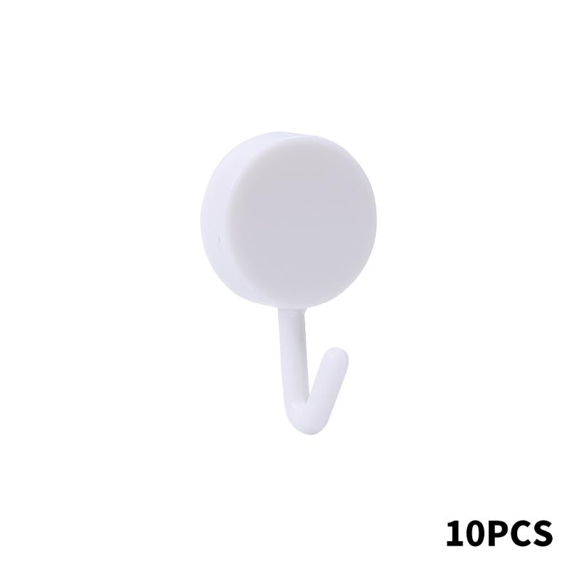 10PCS Self Adhesive Wall Hook Strong Without Drilling Coat Bag Bathroom Door Kitchen Towel Hanger Hooks Home Storage Accessories
