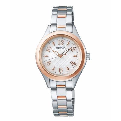 Часы Selection Ladies Solar Radio Арабские цифры Модель SWFH118 Ladies Silver Pink Gold [Часы Seiko] +