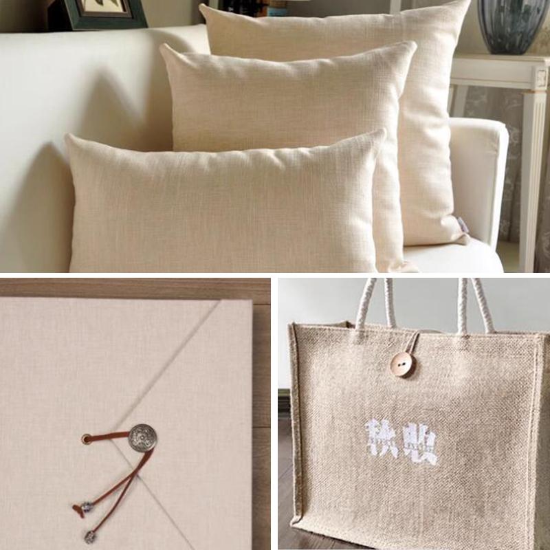 100x150cm Solid Color Raw Cloth Rough Cotton Linen Fabric For Diy Tablecloth Curtain Blank Canvas Background DIY Material