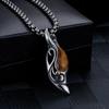 Модное крутое мужское ожерелье с подвеской из камня тигровый глаз из нержавеющей стали для мужчин