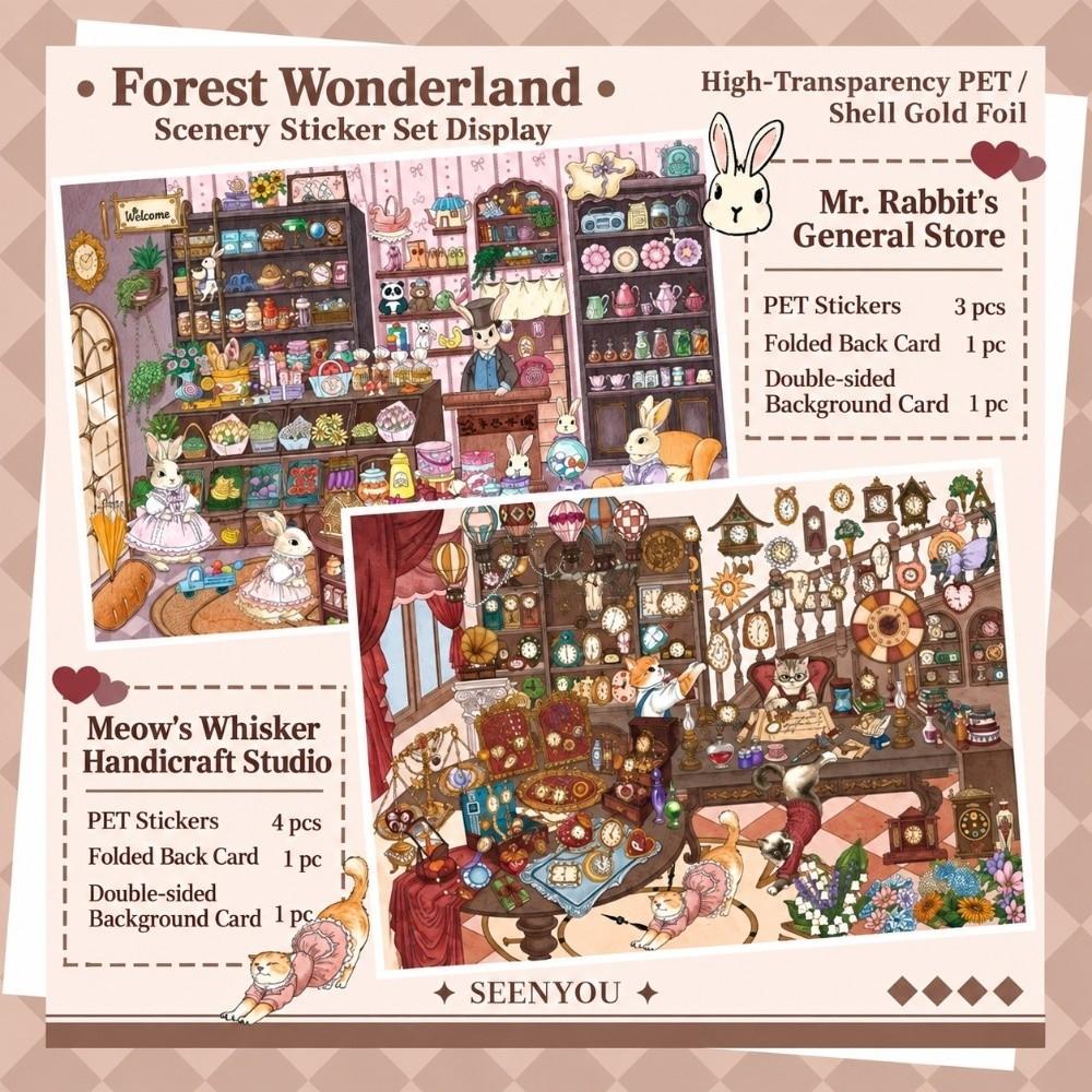 1 Set Peel And Stick DIY Craft Sticker Stress Relief Craft Toy Miniature Scene Building Display