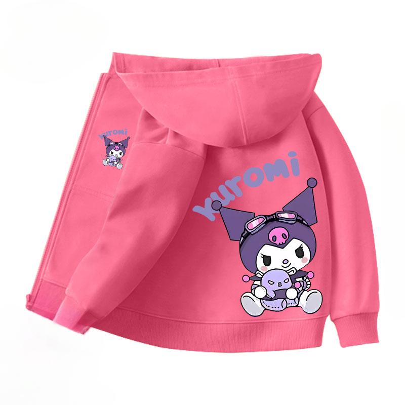 2025 MINISO Мягкая и милая Куроми Мультфильм Аниме периферия Мальчики и Девочки Толстовки с капюшоном на молнии Осень и Зима Модная детская толстовка с капюшоном на молнии