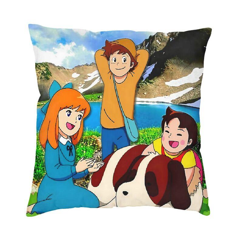 Heidi And Peter Cushion Cover 45x45cm Girl of The Alps Soft Cute Pillows Case Living Room Decoration