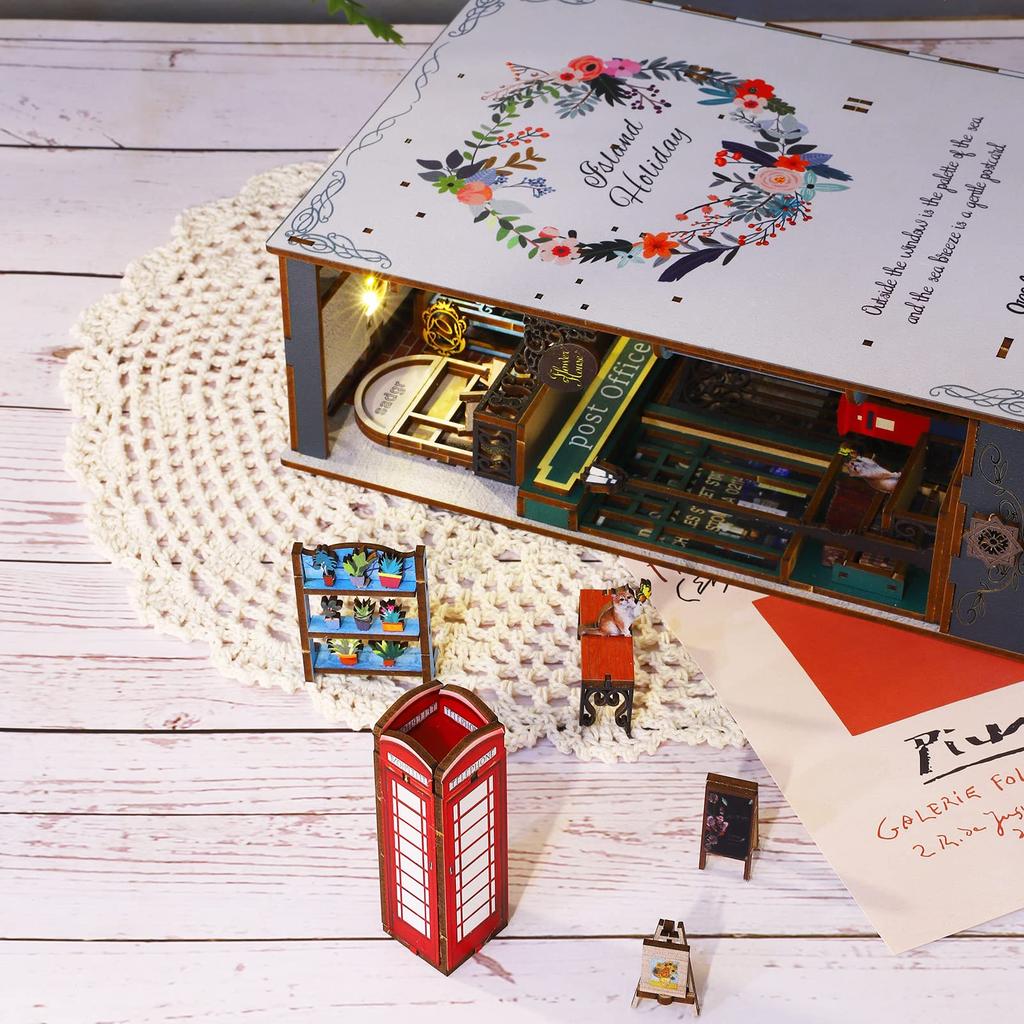 Spilay DIY Деревянный миниатюрный кукольный домик ручной работы набор мебели украшение интерьера новоселье креативная светодиодная музыкальная шкатулка 3D головоломка игрушки для любителей