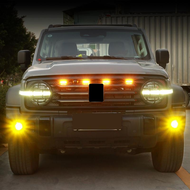 For GWM WEY Tank 300 Tank300 2024 Car Accessories Lampjes Voor Midden Midden Grille Grid Led Licht ABS