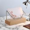 Beech Wood Business Card Holder Stand for Office or Hotel Front Desk