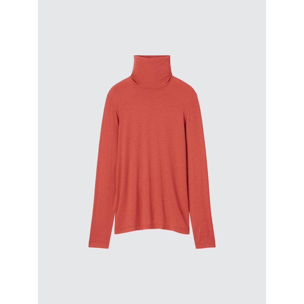 Uniqlo Футболка с высоким воротом HeaTTech Ultra LighT с длинным рукавом 