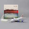 Металлическая модель самолета 20 см Модель самолета British Airways A380 Реплика с шасси Сплав Материал Авиационная симуляция Подарок
