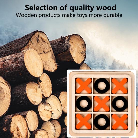1 Set Tic-Tac-Toe Competitive-skill Decision-making Skill Brain-development Wood Logical Thinking Ability OX Chess Game Children Supply