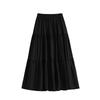 A-line Skirt High Waist Casual Slimming Cake Skirt Versatile Mid Length Dress Youthful Women New In Clothes Sweet Black Trend
